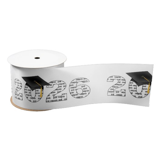 Graduation 2026 Congrats Grad Word Cloud on White Lint (Spoel)