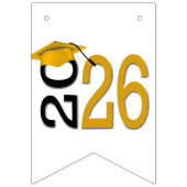 Graduation 2026 Gold and Black  Vlaggetjes (Derde vlag)