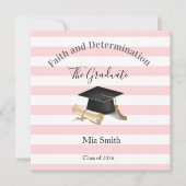 Graduation 2026 Invitation Pink Stripe (Devant)