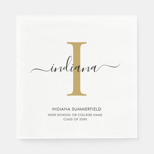 Graduation 2026 Monogram Grad Party Servet (Voorkant)