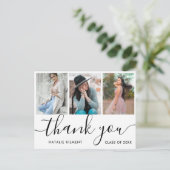 Graduation 3 Photo Collage Merci Carte postale (Debout devant)
