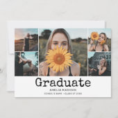 Graduation 6 Photo Vintage Invitation (Devant)