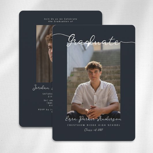 Graduation Announcement and Invitation with Photo Kaart