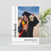 Graduation Announcement Card Template Aankondiging (Staand voorkant)