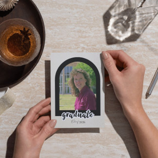 Graduation Announcement from University with Photo Kaart