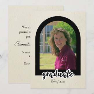 Graduation Announcement fromHigh School with Photo Kaart