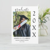 Graduation announcement, graduation invitation kaart (Staand voorkant)