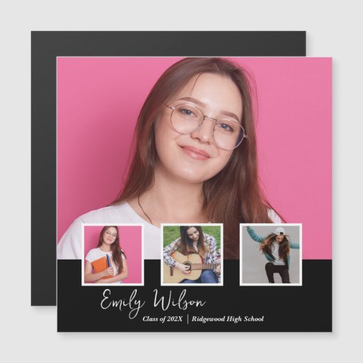 Graduation Announcement Magnet | Photo Keepsake  (Devant / Derrière)