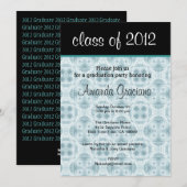 Graduation Aqua Blue Flowers 2012 Kaart (Voorkant / Achterkant)