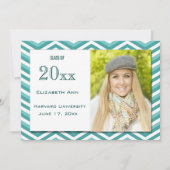 Graduation Aqua Chevron Party Invitation (Devant)
