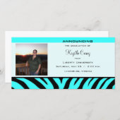 Graduation Aqua Zebra Carte photo (Devant / Derrière)