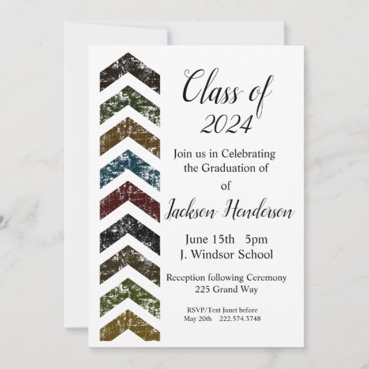 Graduation Arrow Invitation Classe de 2024 (Devant)
