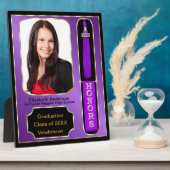 Graduation Avec Honors Plaque Photo Purple (Côté)