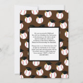 Graduation Baseball Sport Brown White Invitation (Dos)