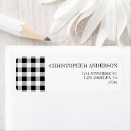 Graduation BBQ Gingham Return Address Etiket