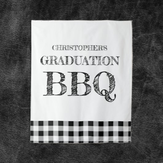 Graduation BBQ Gingham Wandkleed