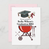Graduation BBQ invitation, Grand party Invitation (Devant / Derrière)