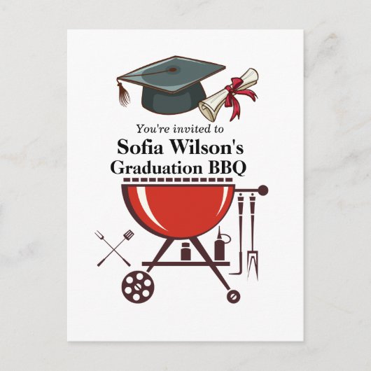 Graduation BBQ invitation, Grand party Invitation (Devant)