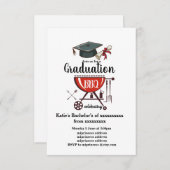 Graduation BBQ invitation, Grand party Invitation (Devant / Derrière)