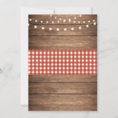 Graduation BBQ Invitation Red Rustic Wood (Dos)
