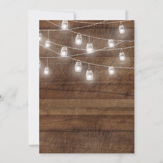 Graduation BBQ Invitation Wood Rustic card (Dos)