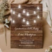 Graduation BBQ Invitation Wood Rustic card