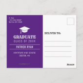 Graduation BBQ Party Purple White Invitation (Dos)