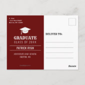 Graduation BBQ Party Red White Stripe Invitation (Dos)