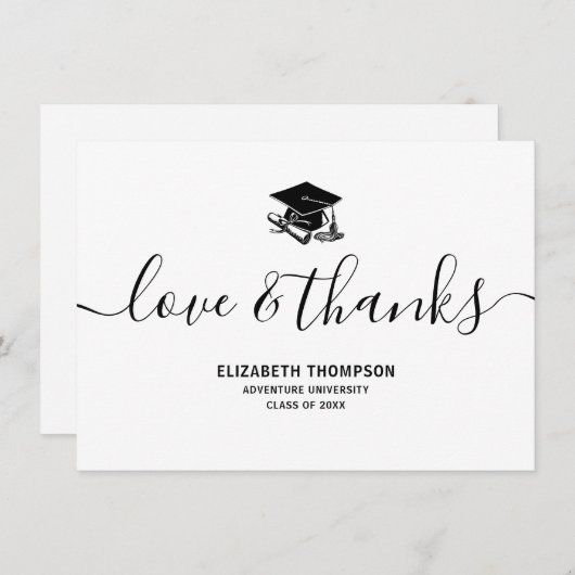 Graduation Black Casquette Love & Merci Modern Scr (Devant / Derrière)