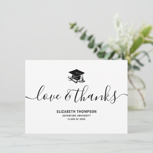 Graduation Black Casquette Love & Merci Modern Scr (Debout devant)