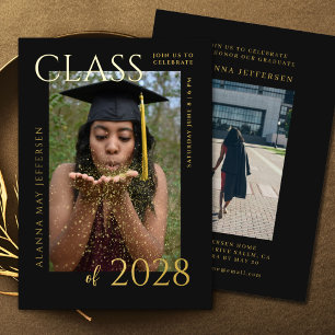 Graduation Black Gold Foil Graduate Invitation