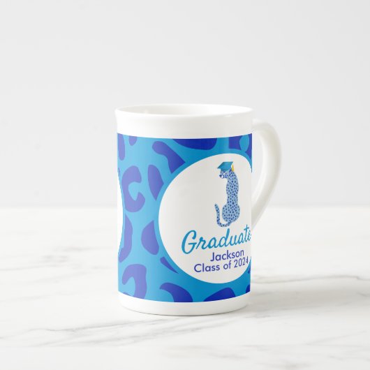 Graduation Blue Leopards Spécialité Mug (Devant droit)