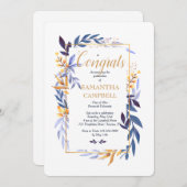 Graduation Blue Two Invitation (Devant / Derrière)