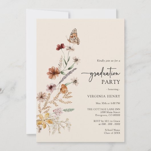 Graduation Boho Party Invitation (Devant)