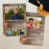 Graduation Bois rustique 5 Invitation photo