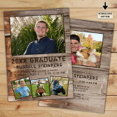 Graduation Bois rustique 5 Invitation photo