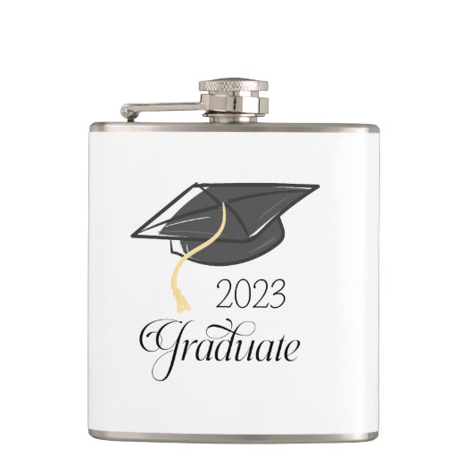 Graduation Cap Afstuderen Jaar Afstuderen Gift Heupfles (Voorkant)