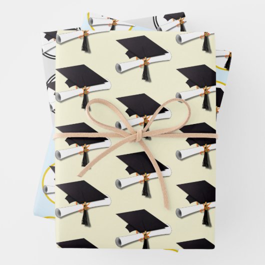 Graduation Cap and Diploma Afstuderen Inpakpapier Vel (In situ)