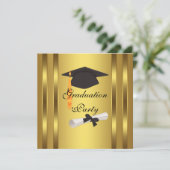 Graduation Cap Diploma Graduation Party Kaart (Staand voorkant)