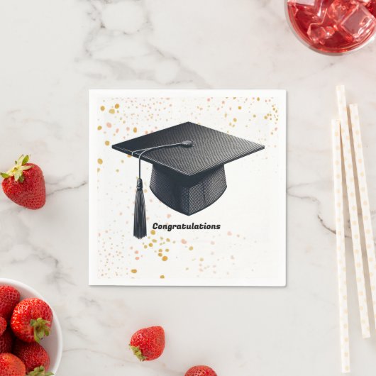 Graduation Cap Gefeliciteerd Papieren servetten (Insitu)