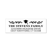 Graduation Cap & Greenery Name Address Zelfinktende Stempel (Design)
