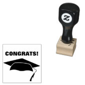 Graduation Cap met Congrats Stamp Rubberstempel (Gestempeld)