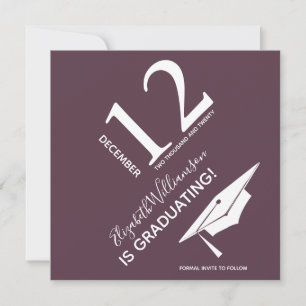 Graduation Cap Modern Typografie Save the Date Aankondiging