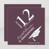 Graduation Cap Modern Typografie Save the Date Aankondiging (Voorkant / Achterkant)