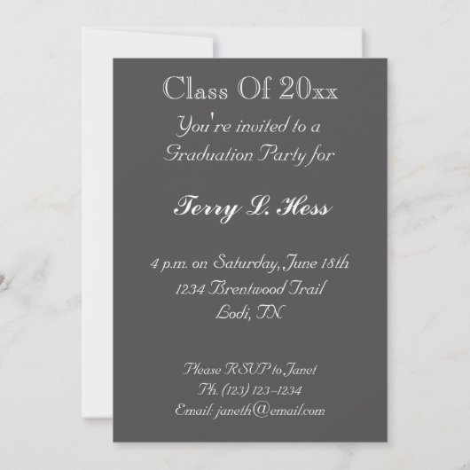 Graduation Cap Party Invitation (Dos)