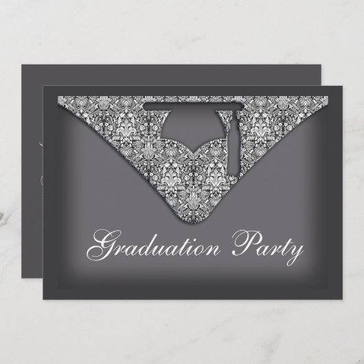 Graduation Cap Party Invitation (Devant / Derrière)
