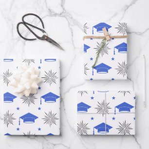 Graduation Cap Pattern Inpakpapier Vel