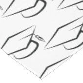 Graduation Cap Pattern Zwart-wit Tafelkleed (Gekanteld)