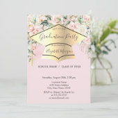 Graduation Cap, Rozen Lichtroze Afstuderen Kaart (Staand voorkant)