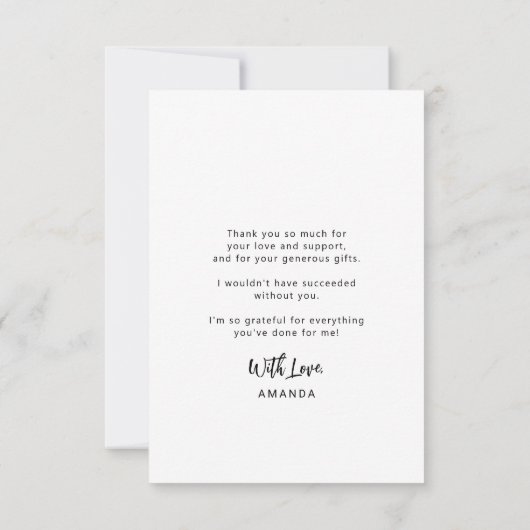 Graduation cap script simple merci (Dos)